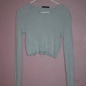 Forever 21 Gray Ribbed Long Sleeve Sweater